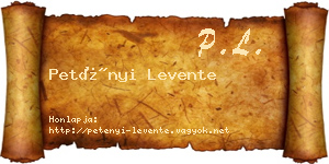 Petényi Levente névjegykártya